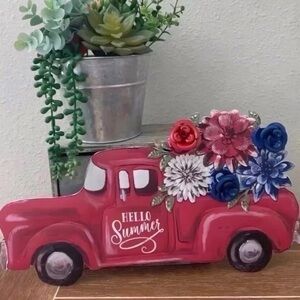 New Pioneer Woman Red Metal Truck Wall Decor